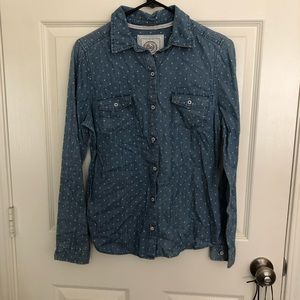 SO jean looking polka dot top